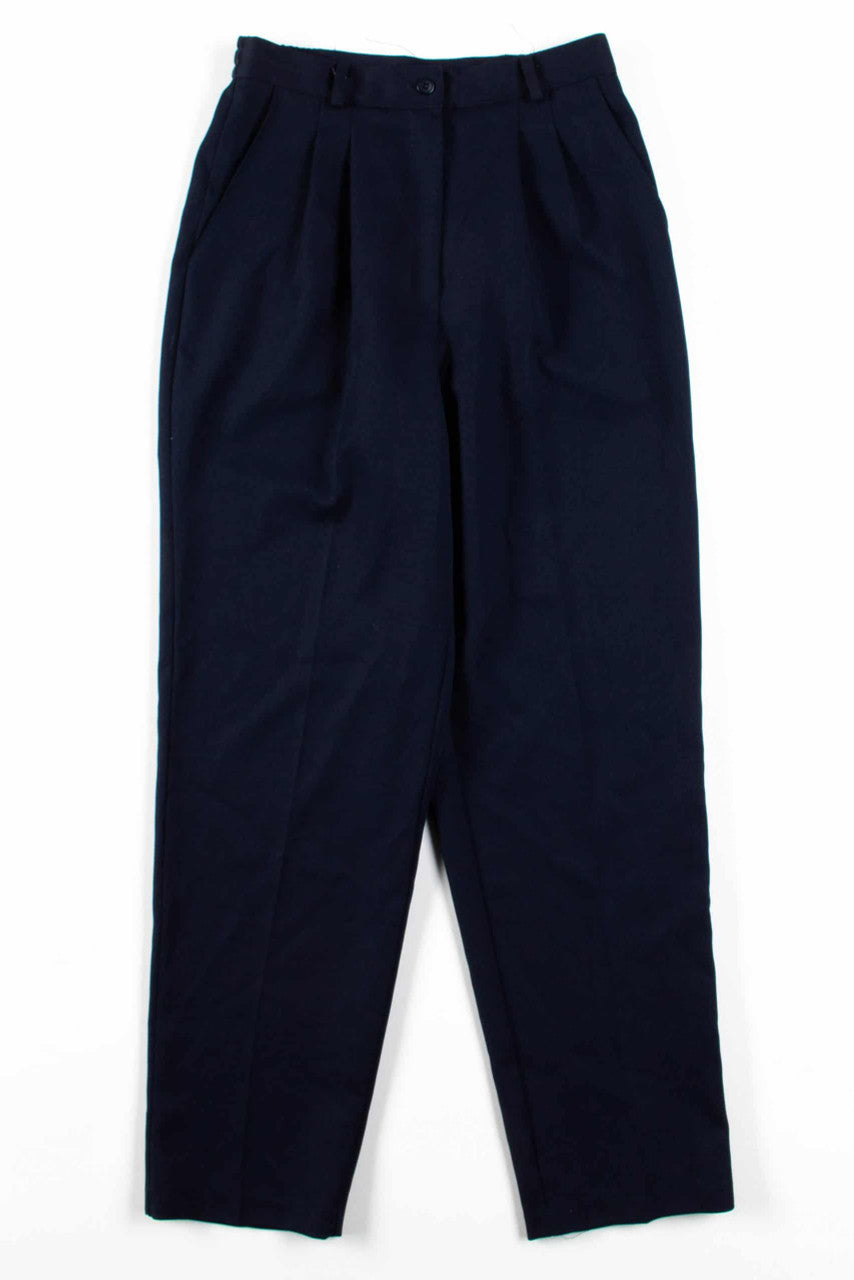 Navy Pleated Pants (sz. 8)