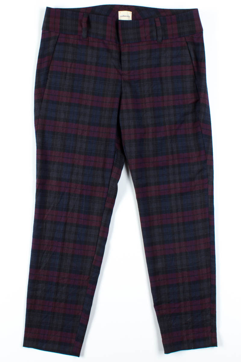 Dark Grey & Red Plaid Pants