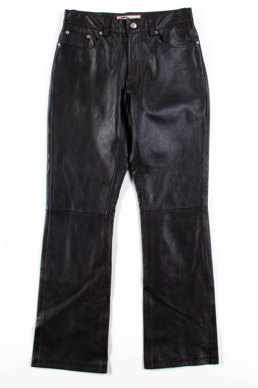 Black Leather Low Rise Pants (sz. 4)