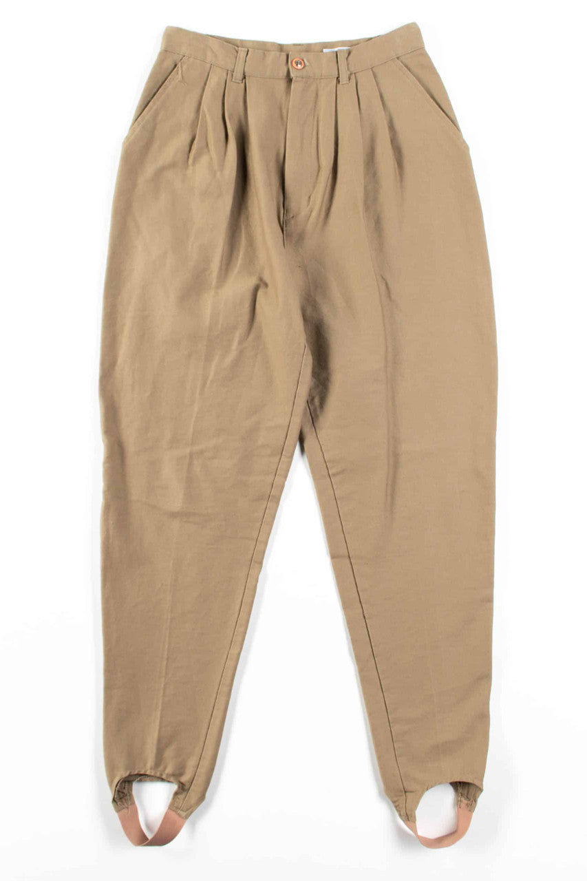 Khaki High Waisted Pants w/ Stirrups (sz. 10)