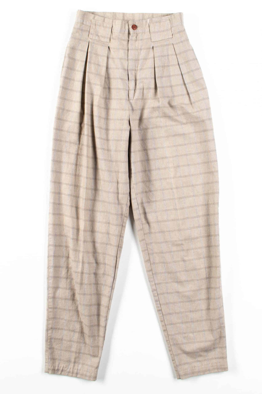 Tan Plaid High Waisted Pants (sz. 7)
