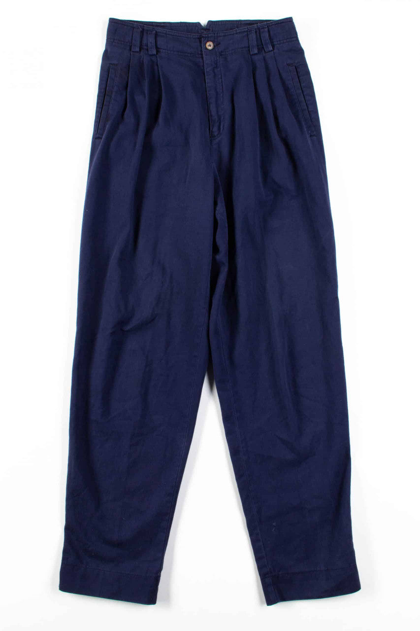 Navy Pleated High Waisted Pants (sz. 8)