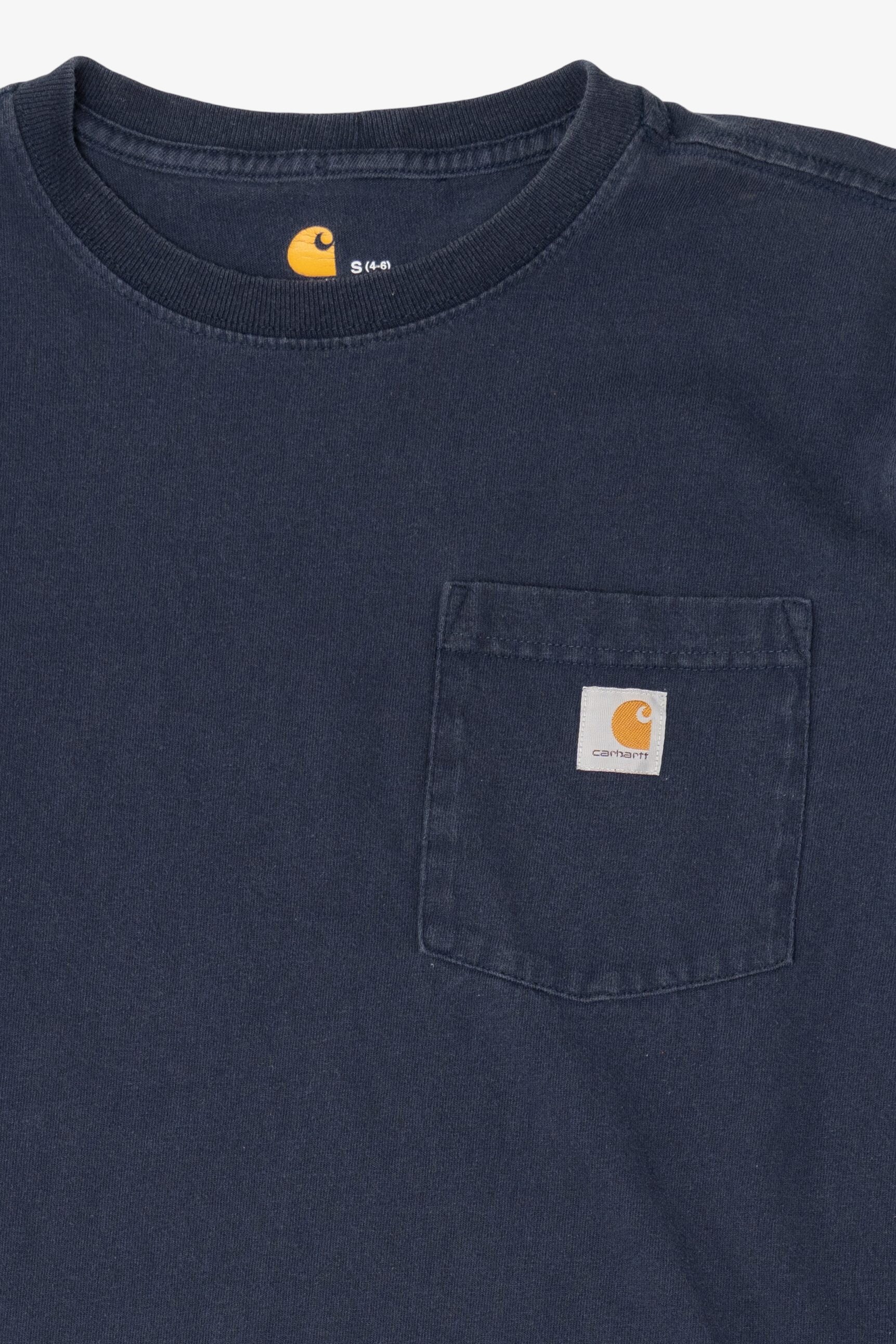 Navy Blue Carhartt Long Sleeve Pocket T-Shirt (2010s)