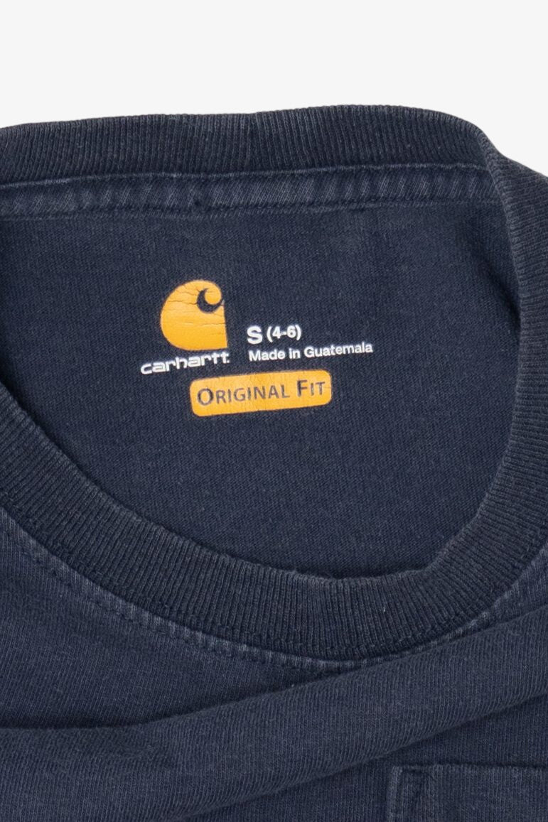 Navy Blue Carhartt Long Sleeve Pocket T-Shirt (2010s)
