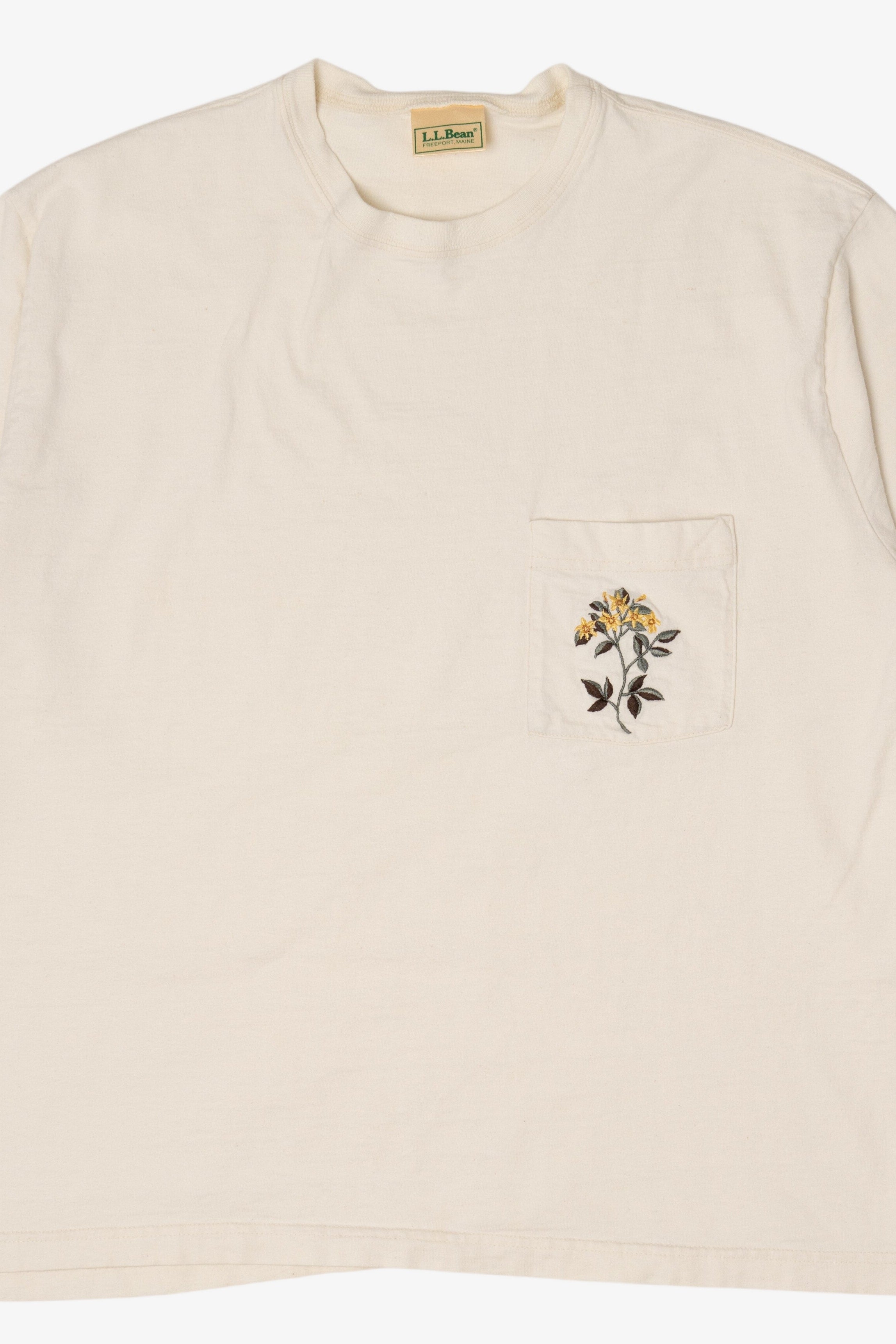 Vintage Embroidered Flower L.L. Bean Pocket T-Shirt (1990s)