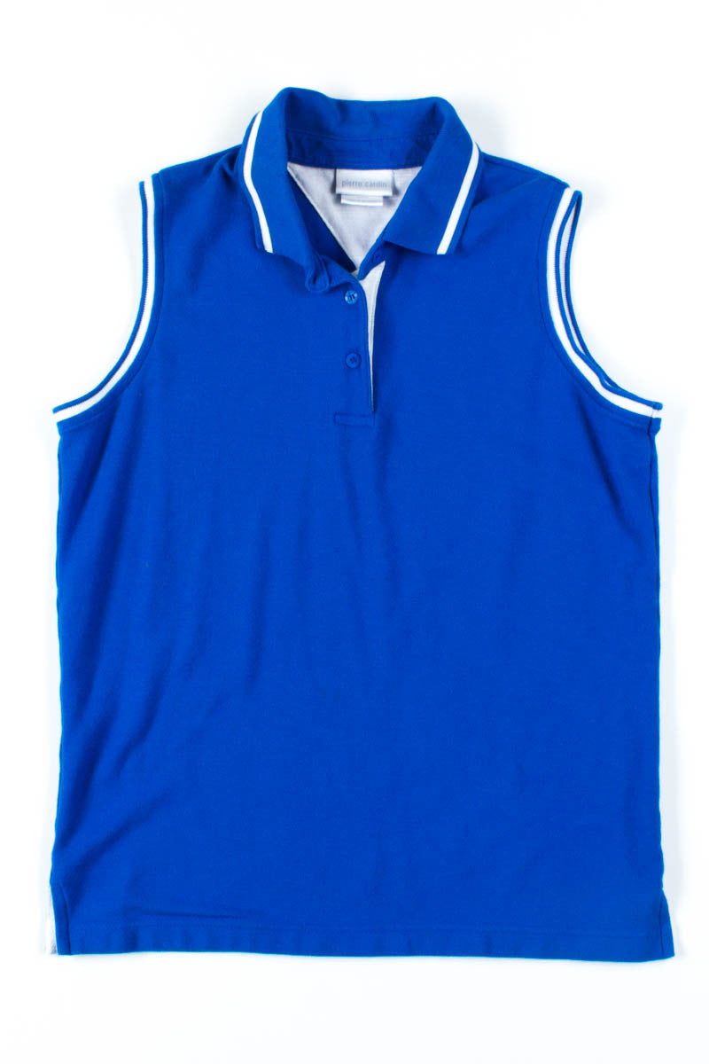 Blue Sleeveless Polo Shirt