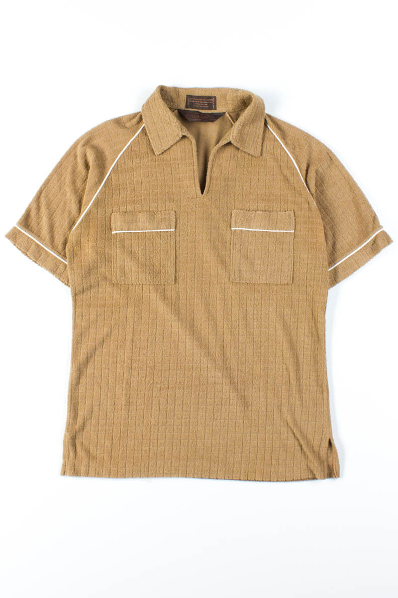 Brown Terrycloth Polo Shirt