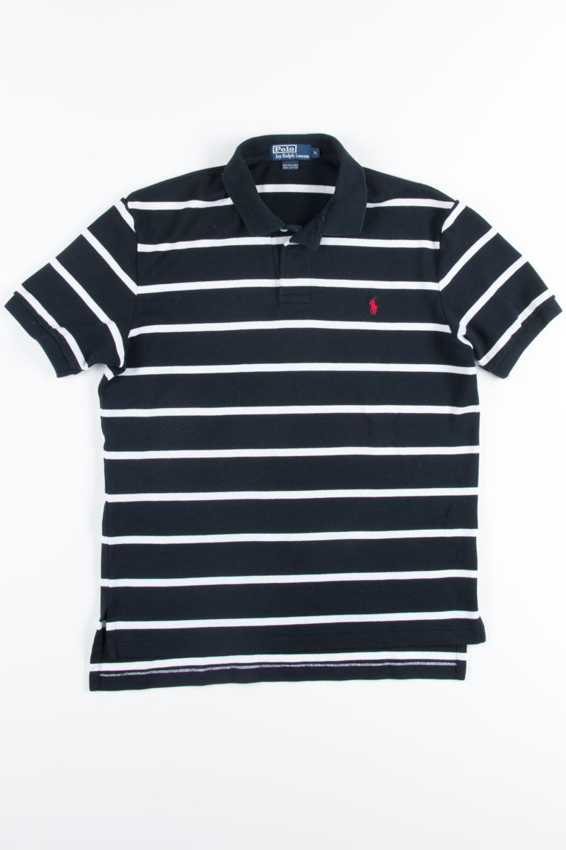 Black & White Stripe Polo Shirt