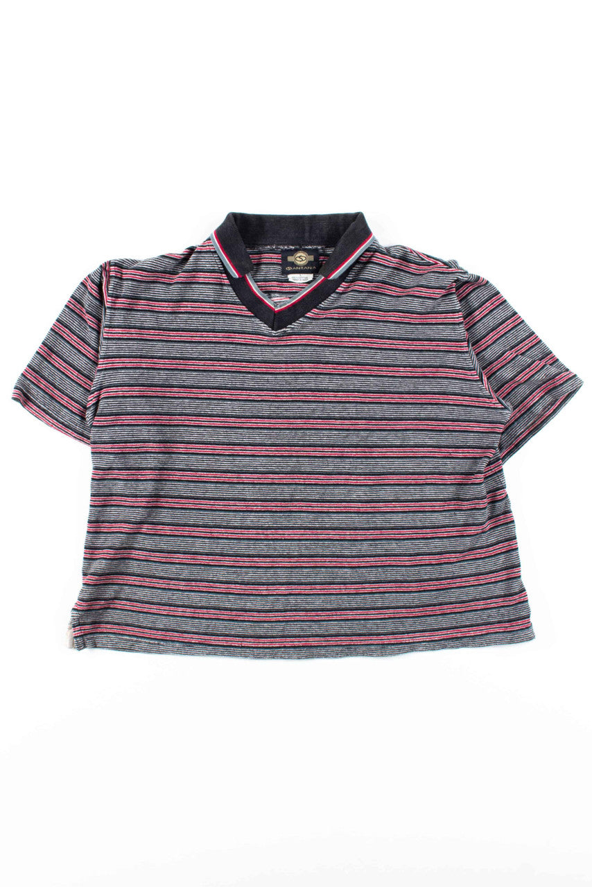 Black & Red Striped Polo Shirt 1
