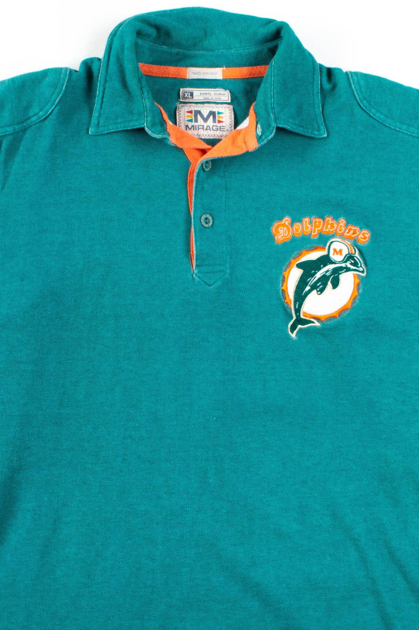 Vintage Miami Dolphins Long Sleeve Polo Shirt