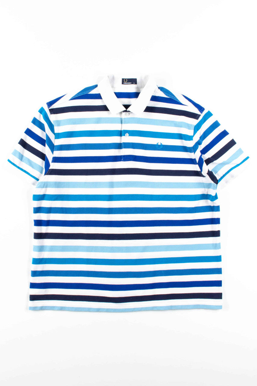 Blue Striped Fred Perry Polo Shirt