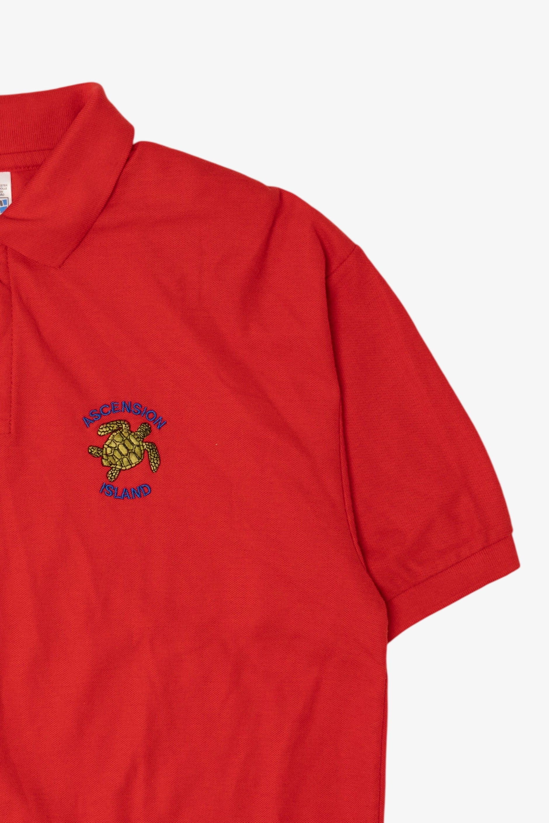 Vintage Red Screen Stars "Ascension Island" Polo Shirt (1990s)