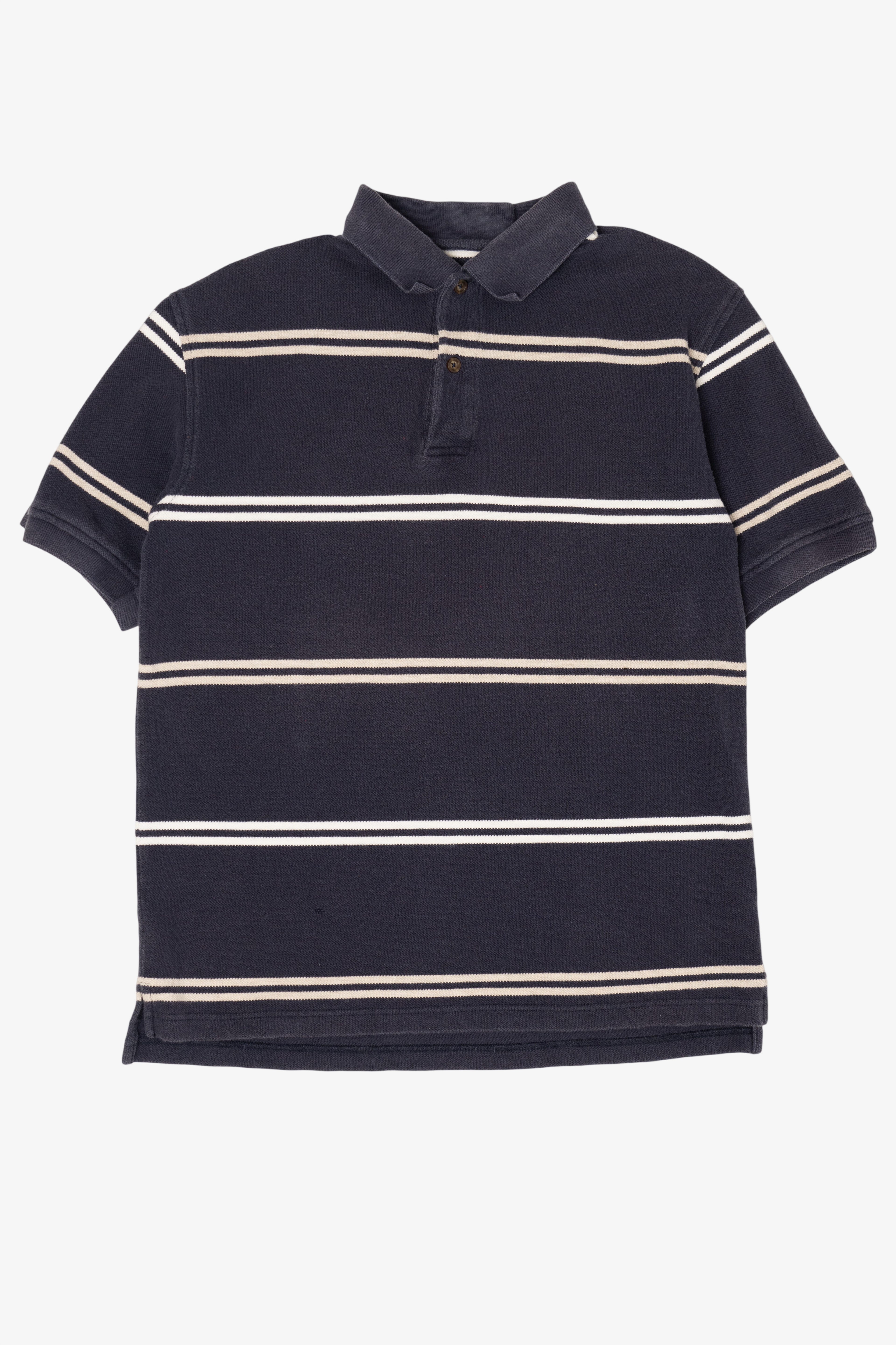 Vintage Navy Blue Striped Izod Polo Shirt (1990s)