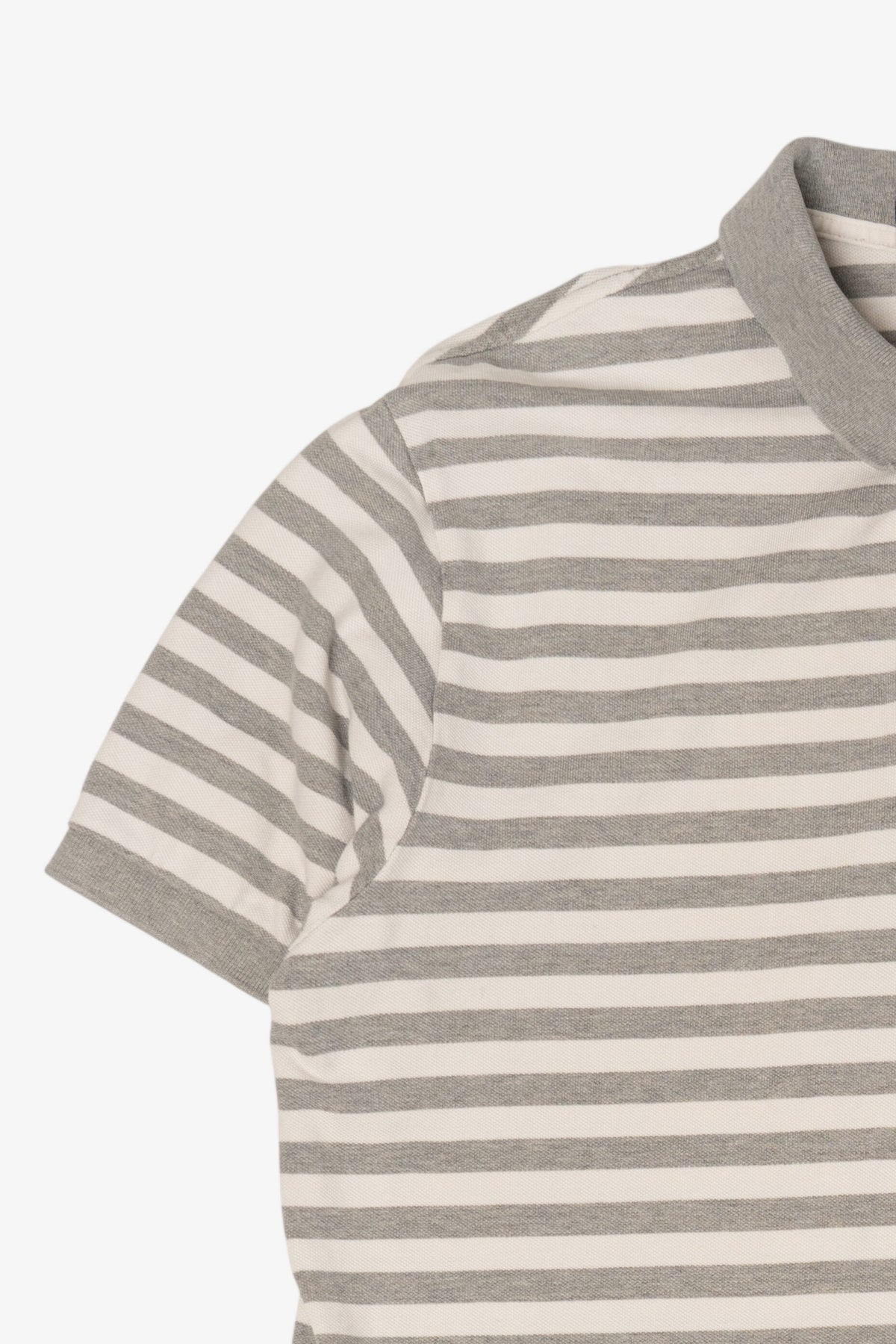Vintage Gray Striped Polo By Ralph Lauren Top (1990s)