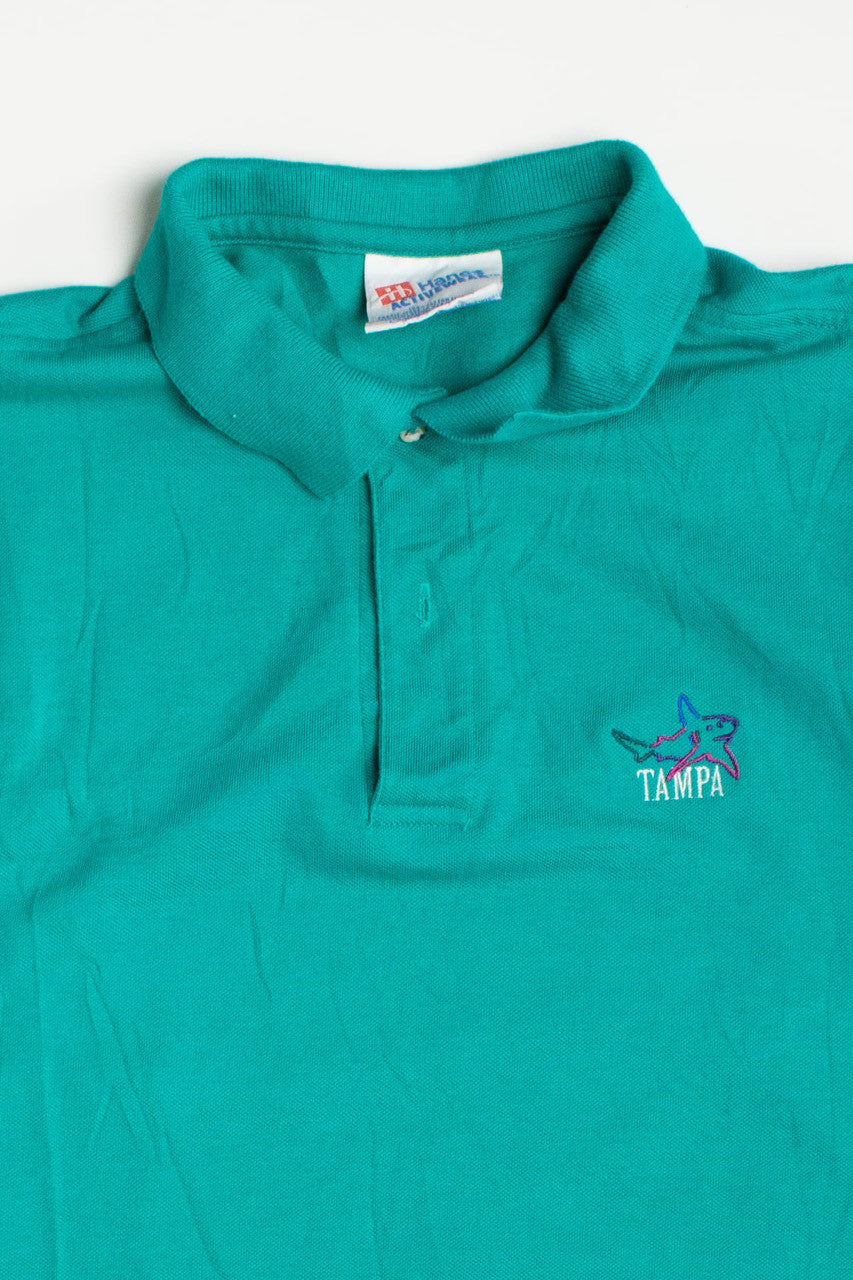 Embroidered Shark Tampa Polo Shirt