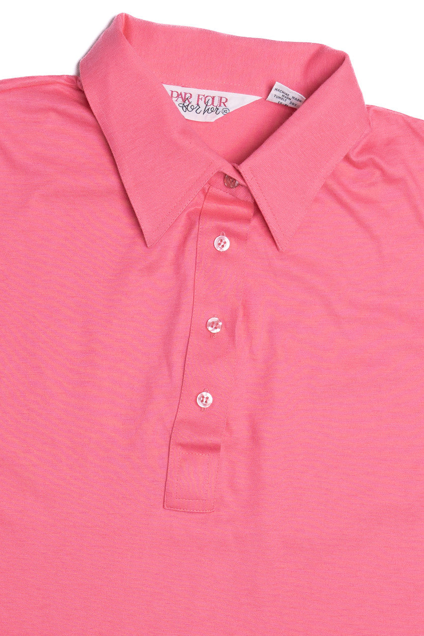 Vintage Blank Pink Par Four For Her Polo Shirt