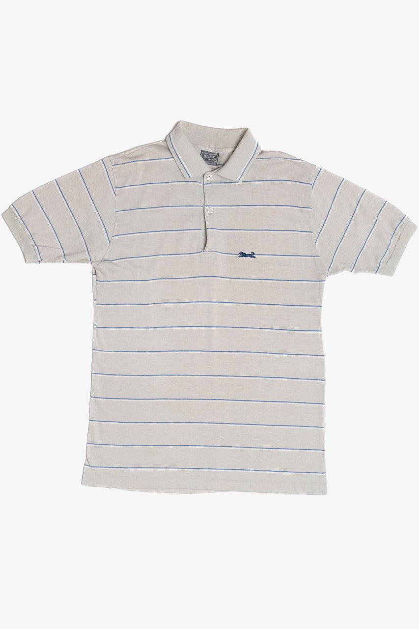 Vintage Gray & Blue Le Tigre Polo Shirt
