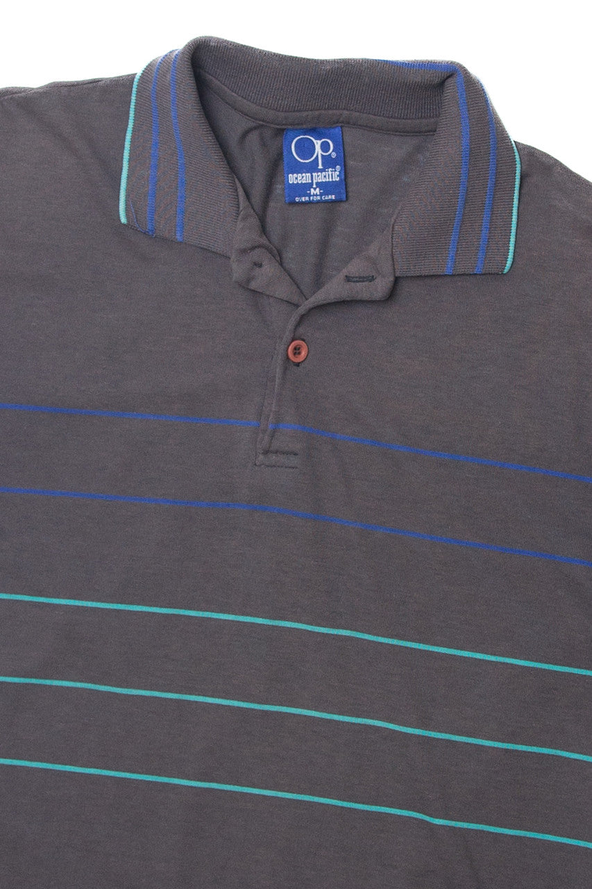 Vintage Striped Ocean Pacific Polo Shirt