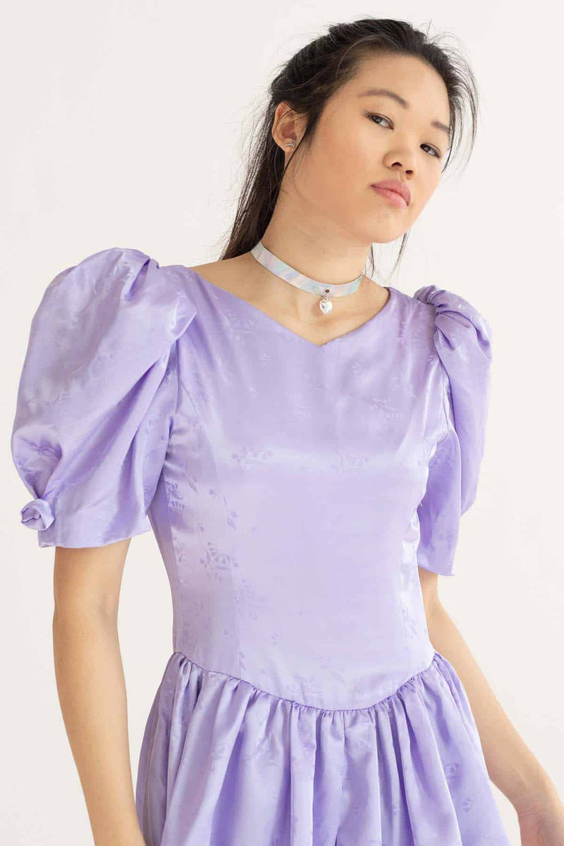 vintage purple prom dress Vintage Purple Poof Sleeve Prom Dress – Ragstock