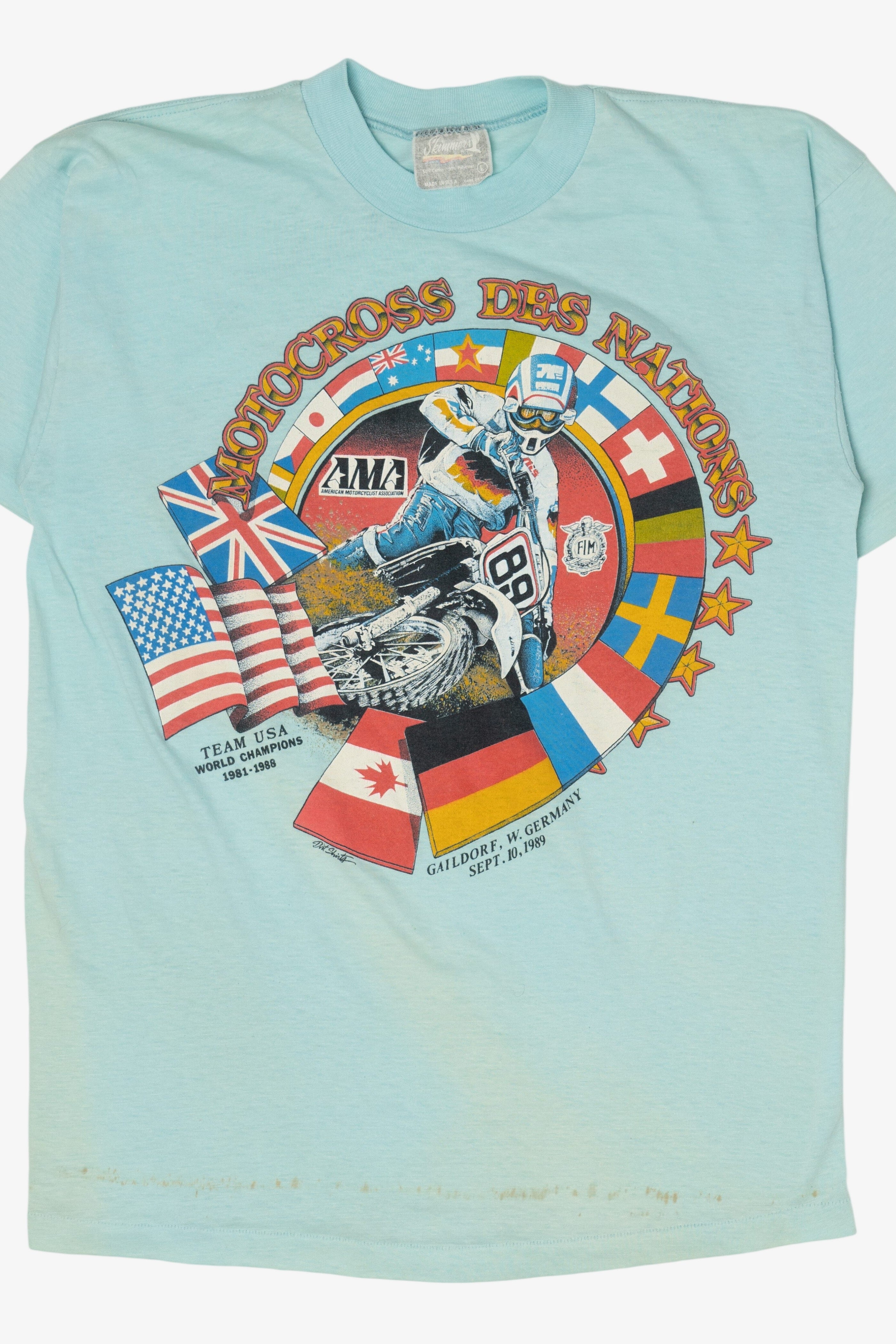 Vintage Motorcross Des Nations Motorcycle T-Shirt (1980s)