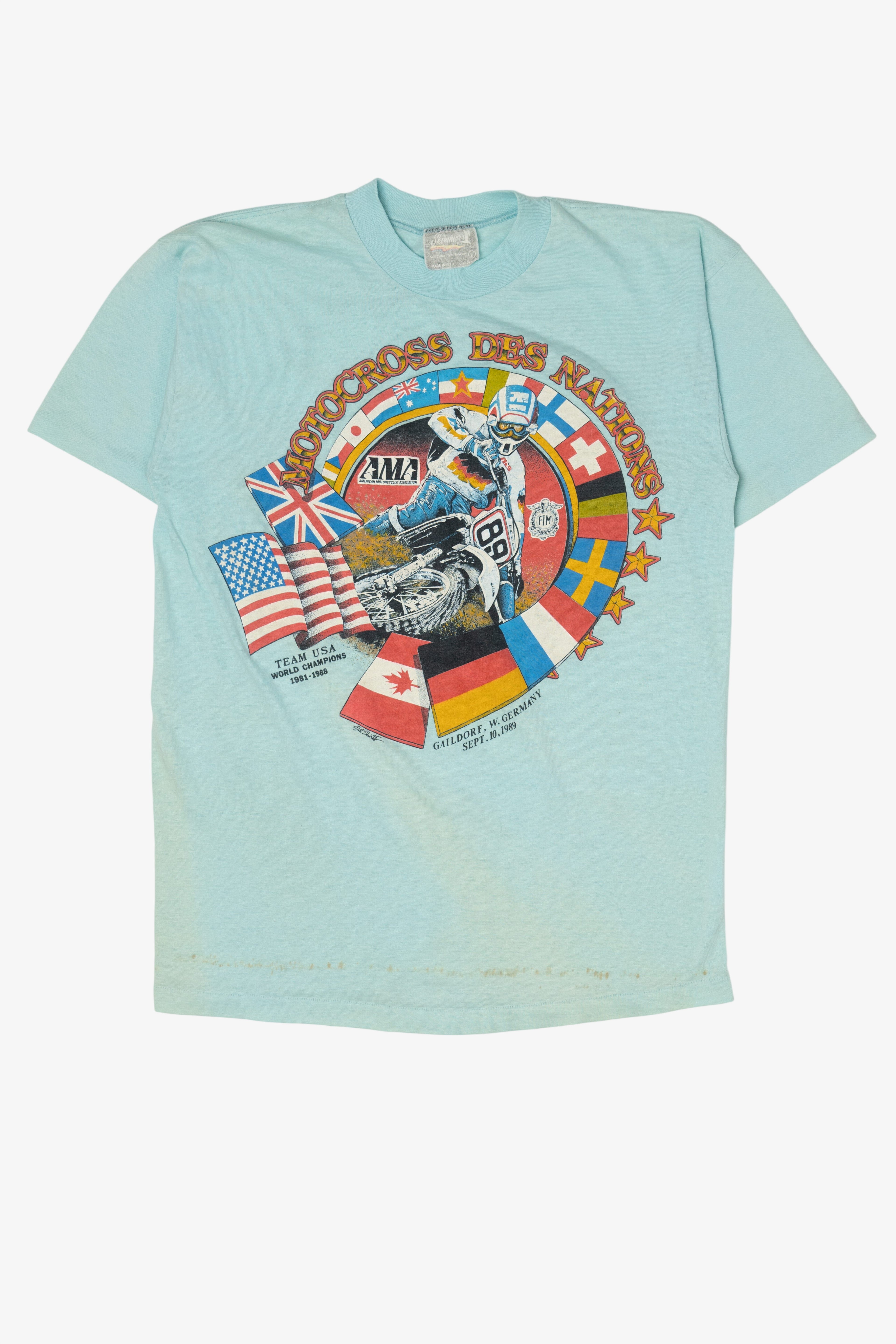 Vintage Motorcross Des Nations Motorcycle T-Shirt (1980s)