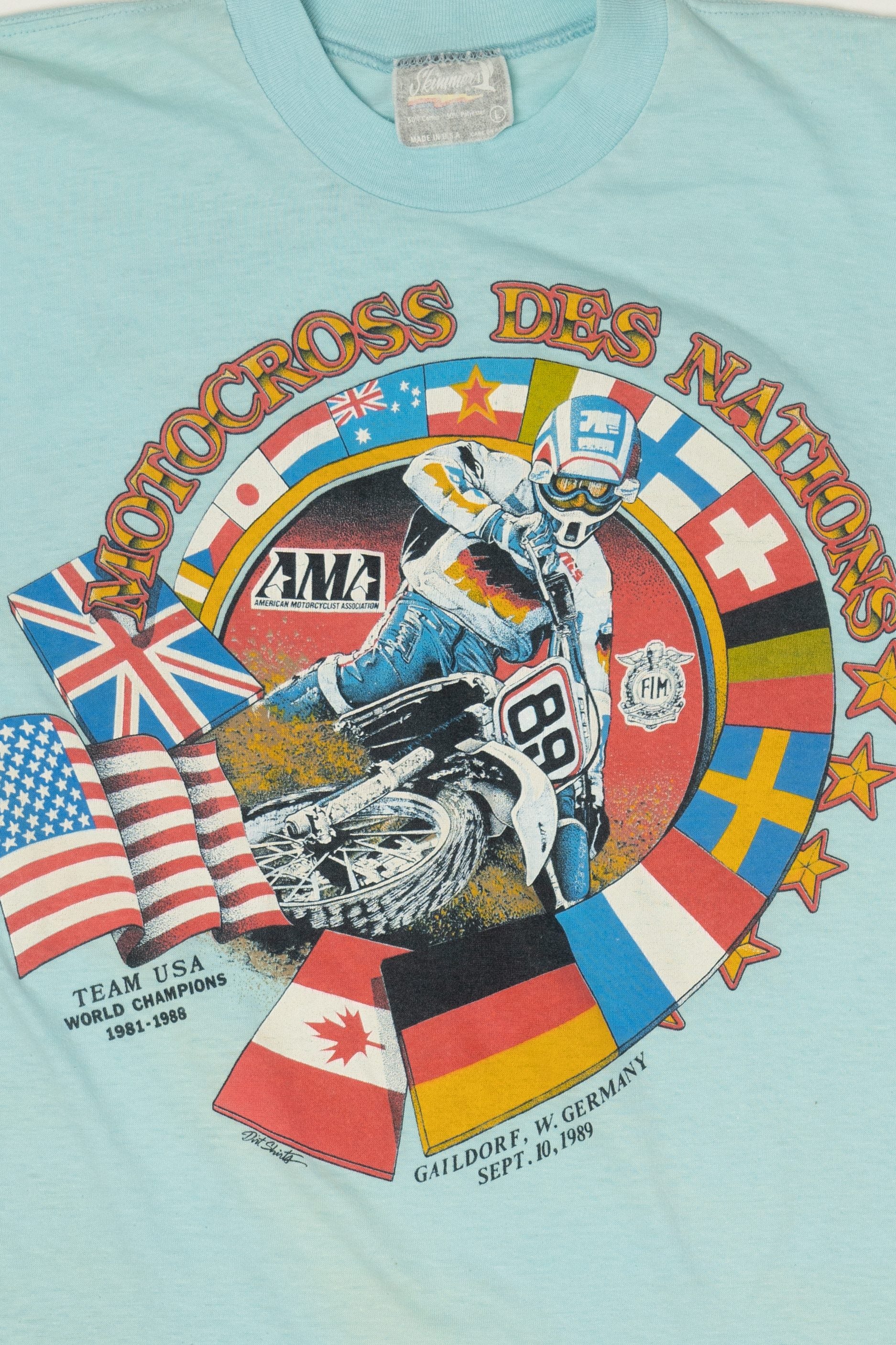 Vintage Motorcross Des Nations Motorcycle T-Shirt (1980s)