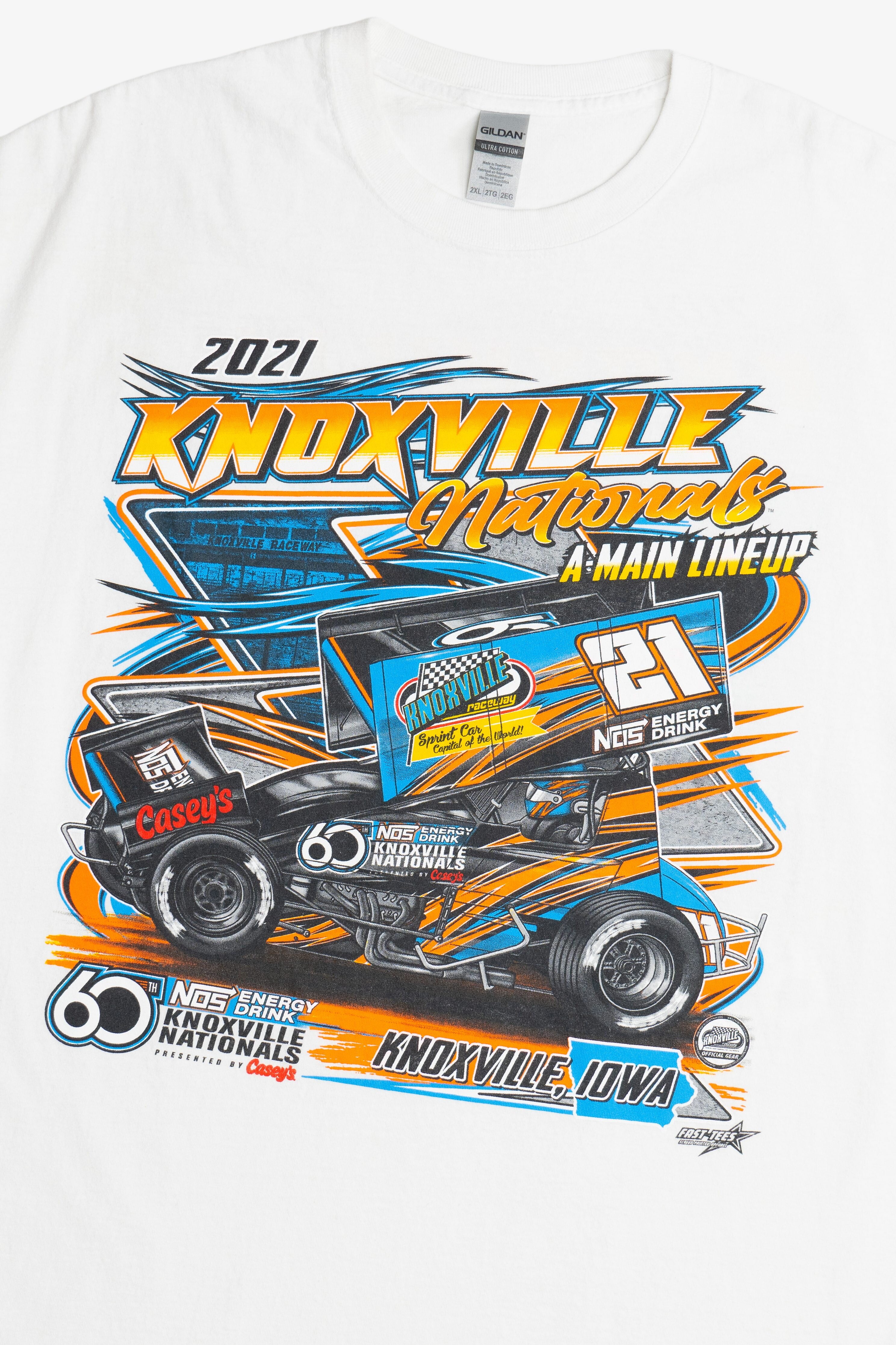 2021 Knoxville Motorsports A-Main Lineup Racing T-Shirt (2020s)