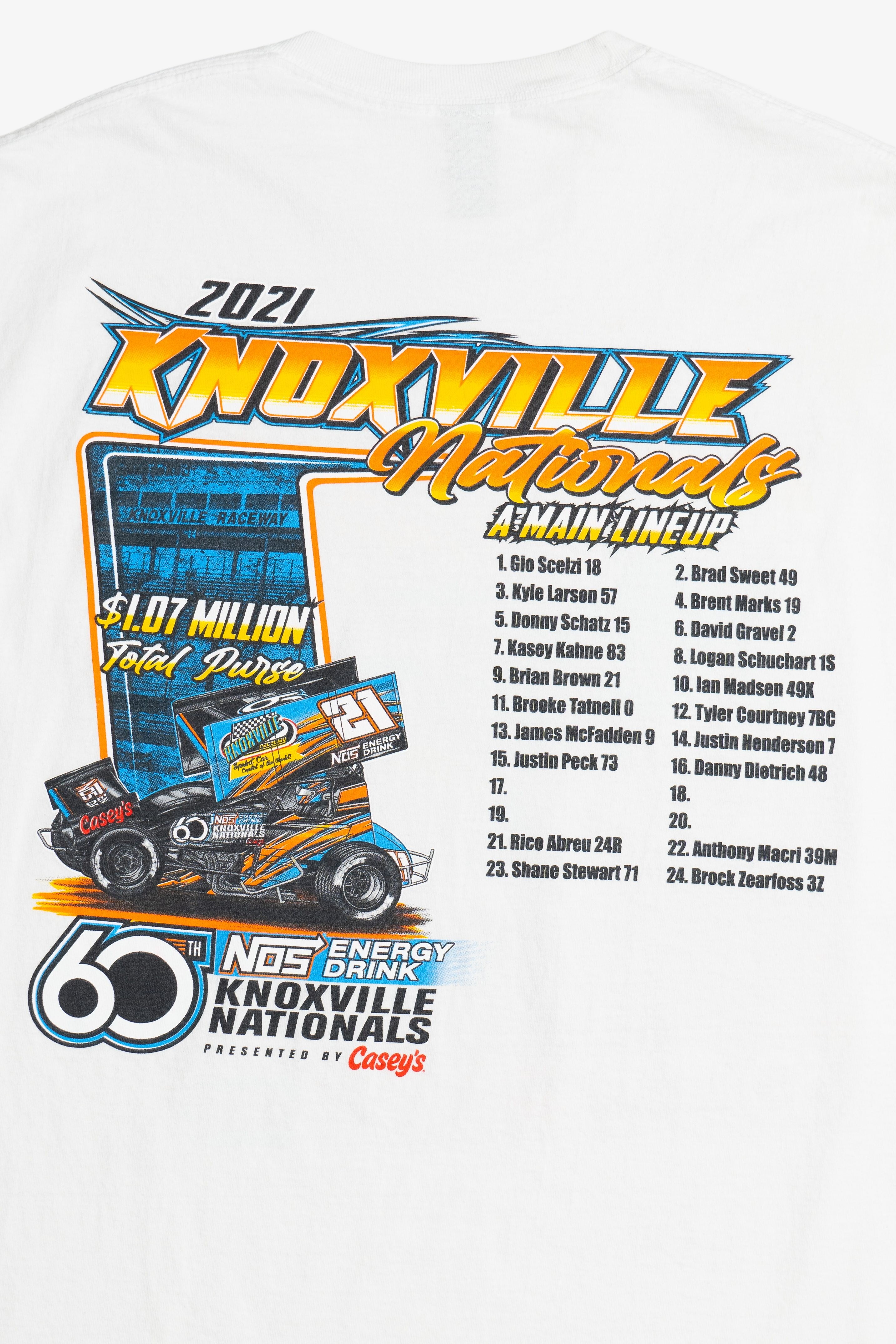 2021 Knoxville Motorsports A-Main Lineup Racing T-Shirt (2020s)