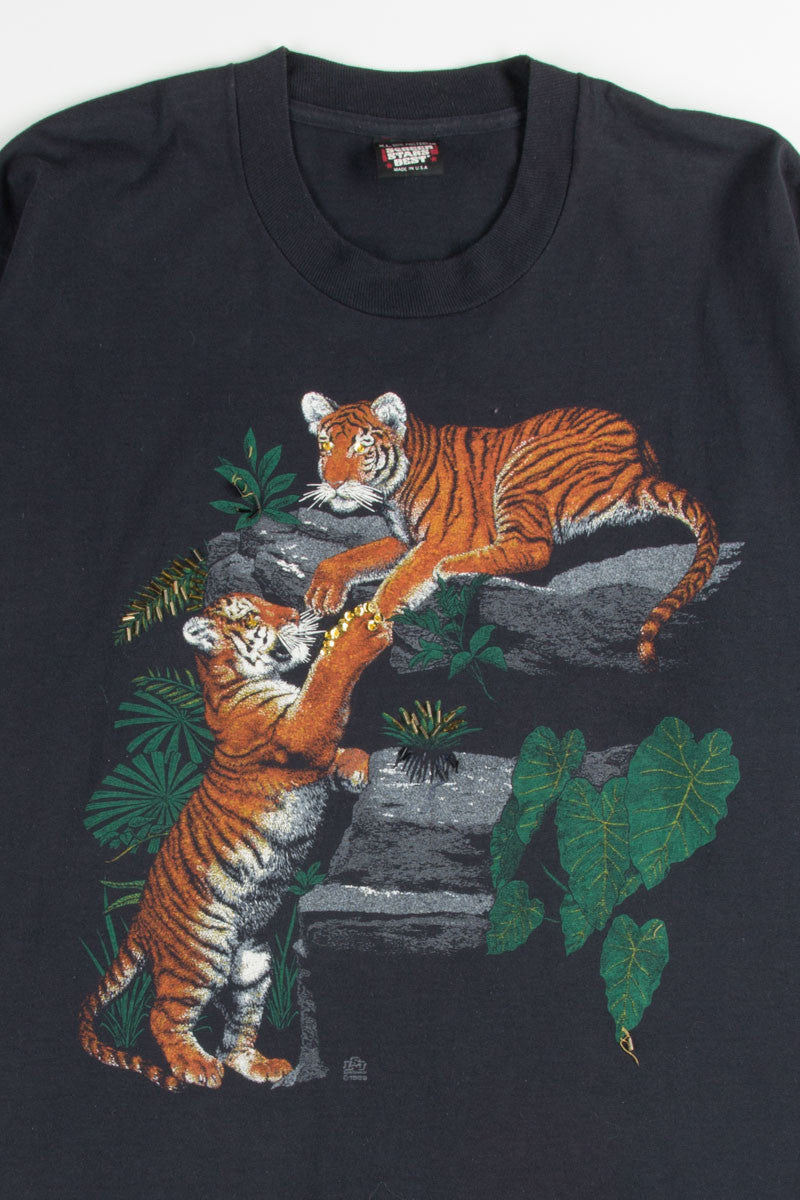 Vintage Sequin Accented Tiger T-Shirt