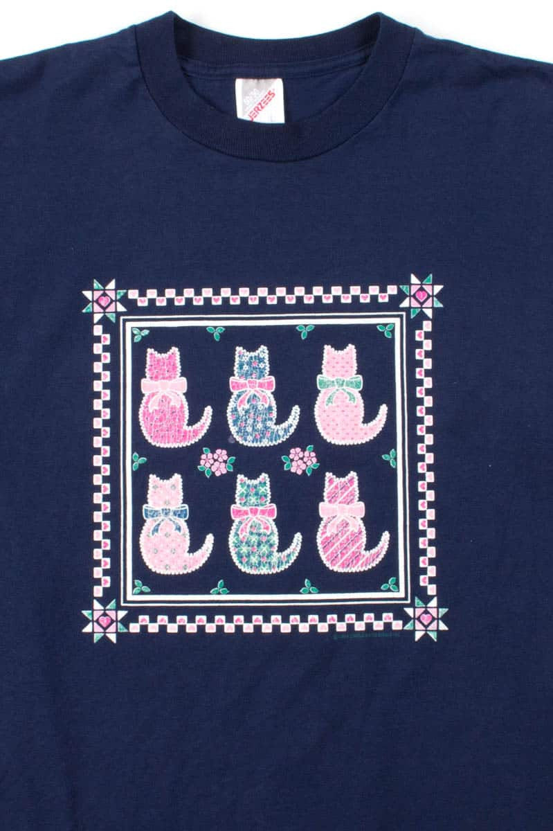 Cats In Bows Vintage T-Shirt