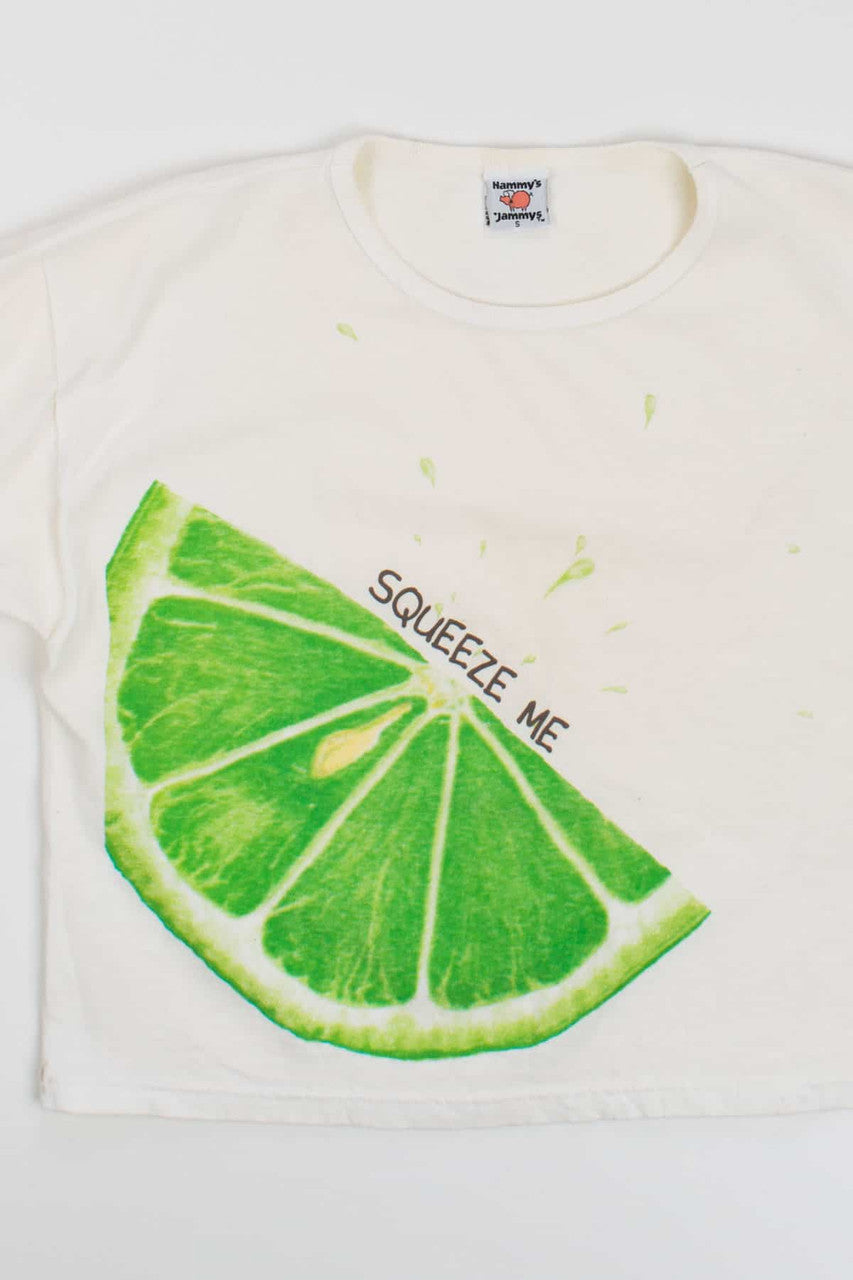 Squeeze Me' Lime Cropped T-Shirt