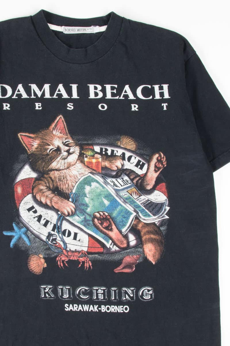 Damai Beach Resort Relaxing Cat T-Shirt