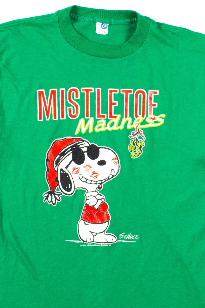 Mistletoe Madness Snoopy T-Shirt (Single Stitch)