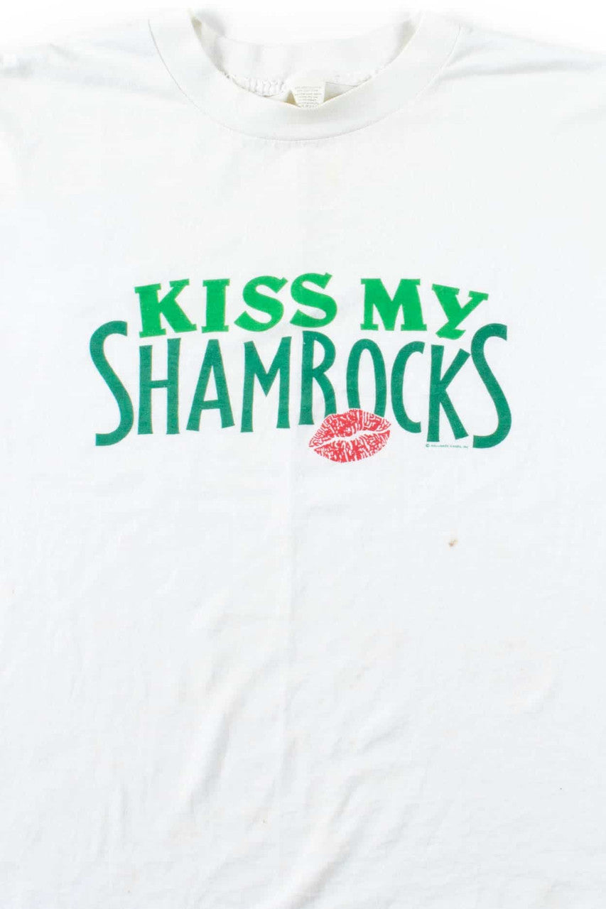 Kiss My Shamrocks T-Shirt (Single Stitch)