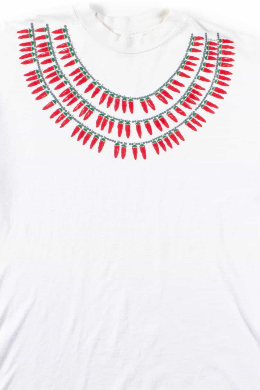 Chili Pepper Necklaces T-Shirt (Single Stitch)