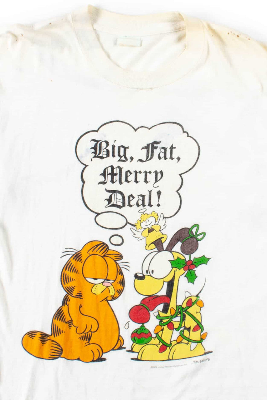 Big Fat Merry Deal Garfield T-Shirt (1978, Single Stitch)