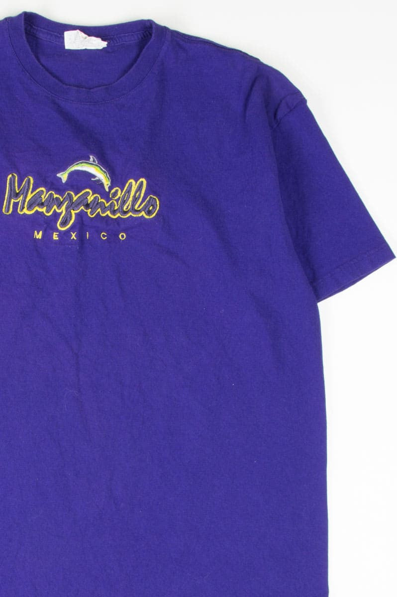 Manzanillo Mexico Embroidered Fish T-Shirt