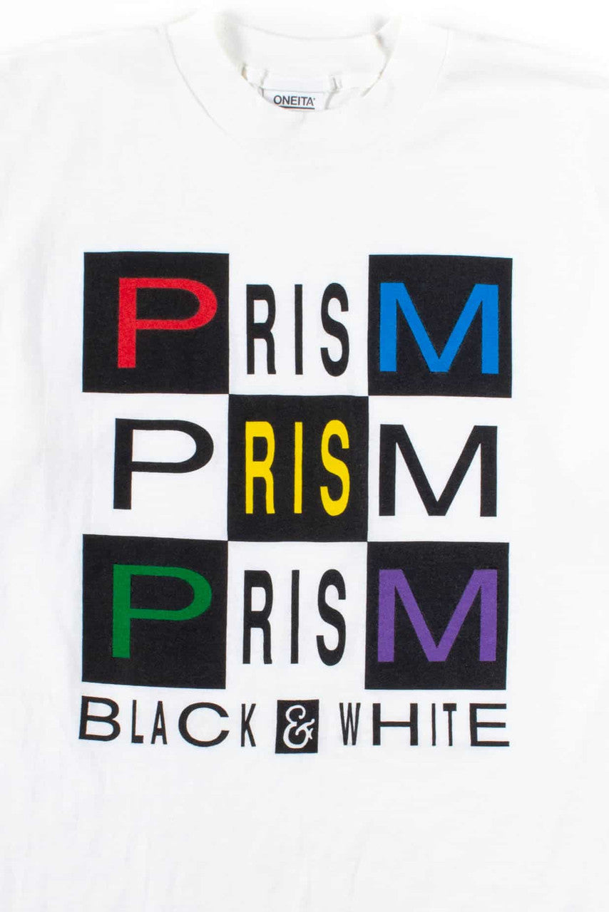 Prism Black & White T-Shirt (Single Stitch)