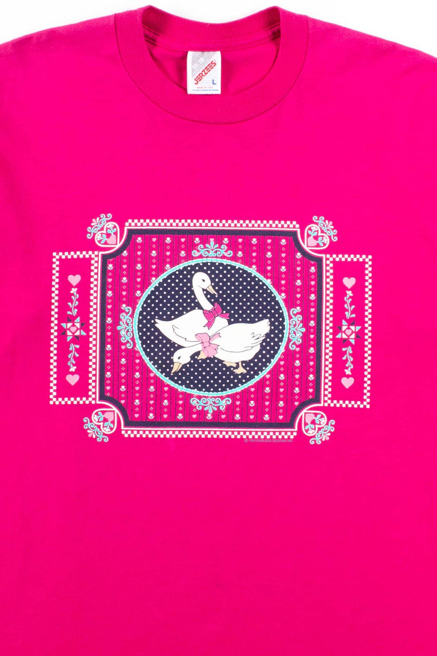 White Geese Granny T-Shirt (1993, Single Stitch)