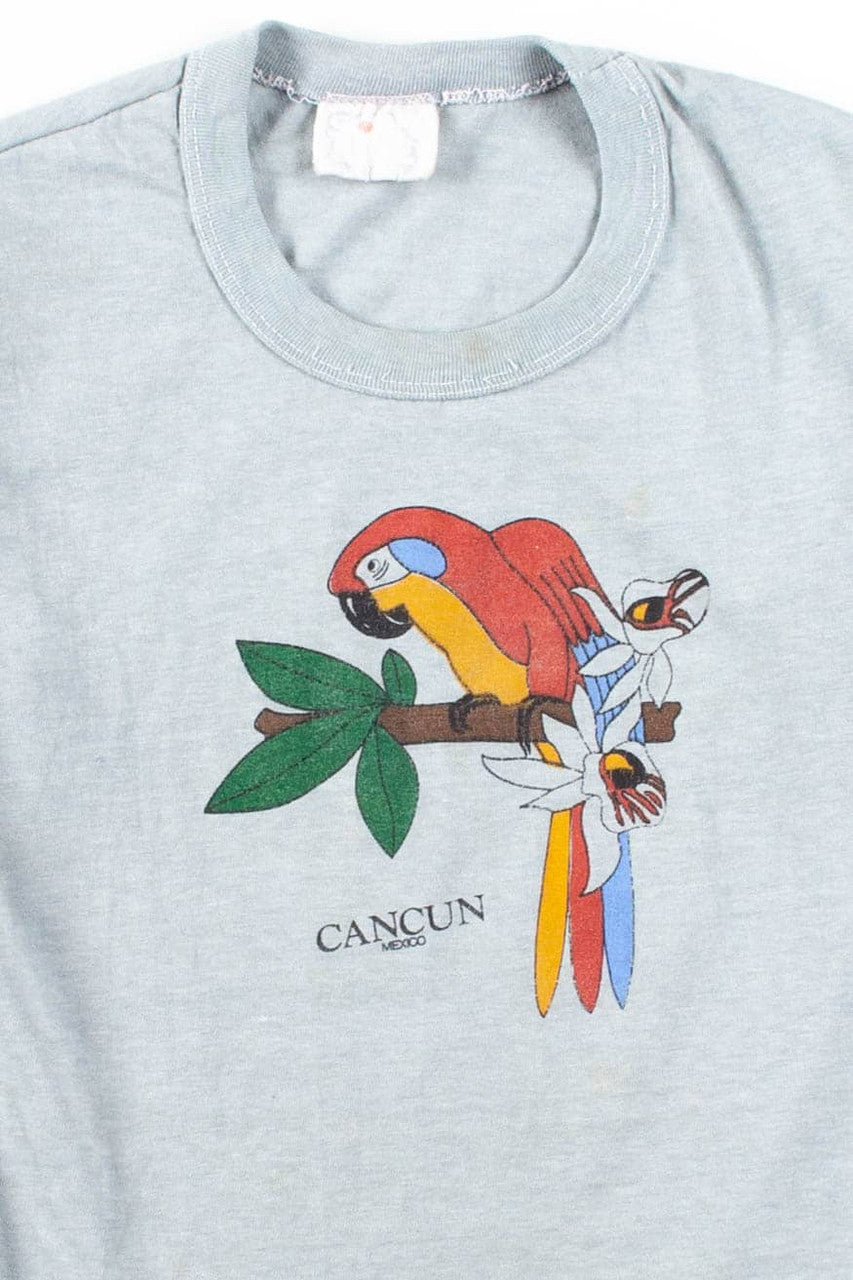 Cancun Parrot Vintage Youth T-Shirt (Single Stitch)