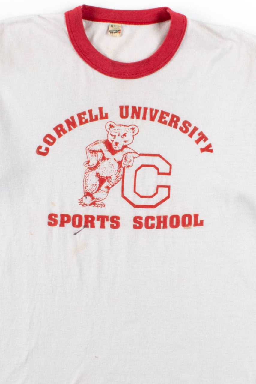Cornell University Sports School T-Shirt (Single Stitch)