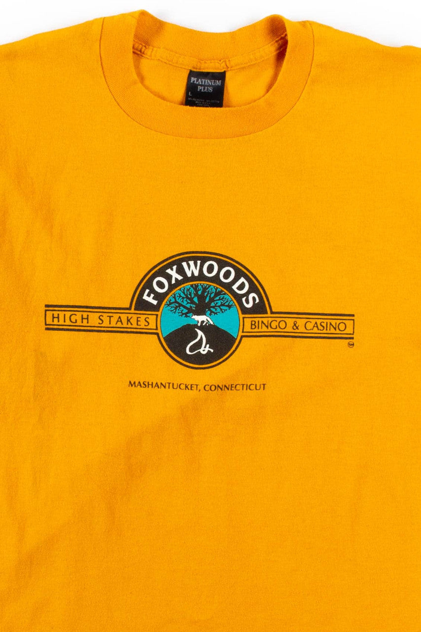 Yellow Foxwoods Casino T-Shirt (Single Stitch)