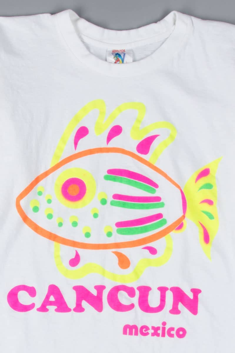 Neon Fish Cancun Mexico Souvenir T-Shirt