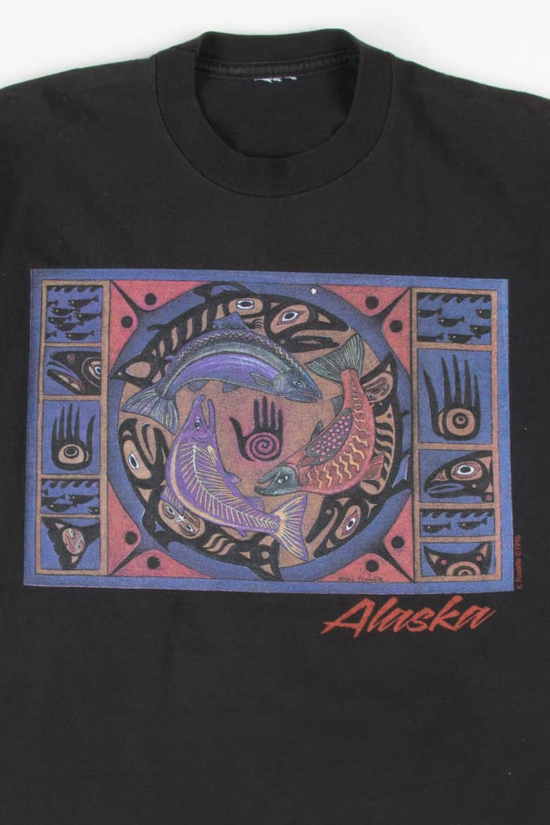 Alaska Salmon Picture Souvenir T-Shirt
