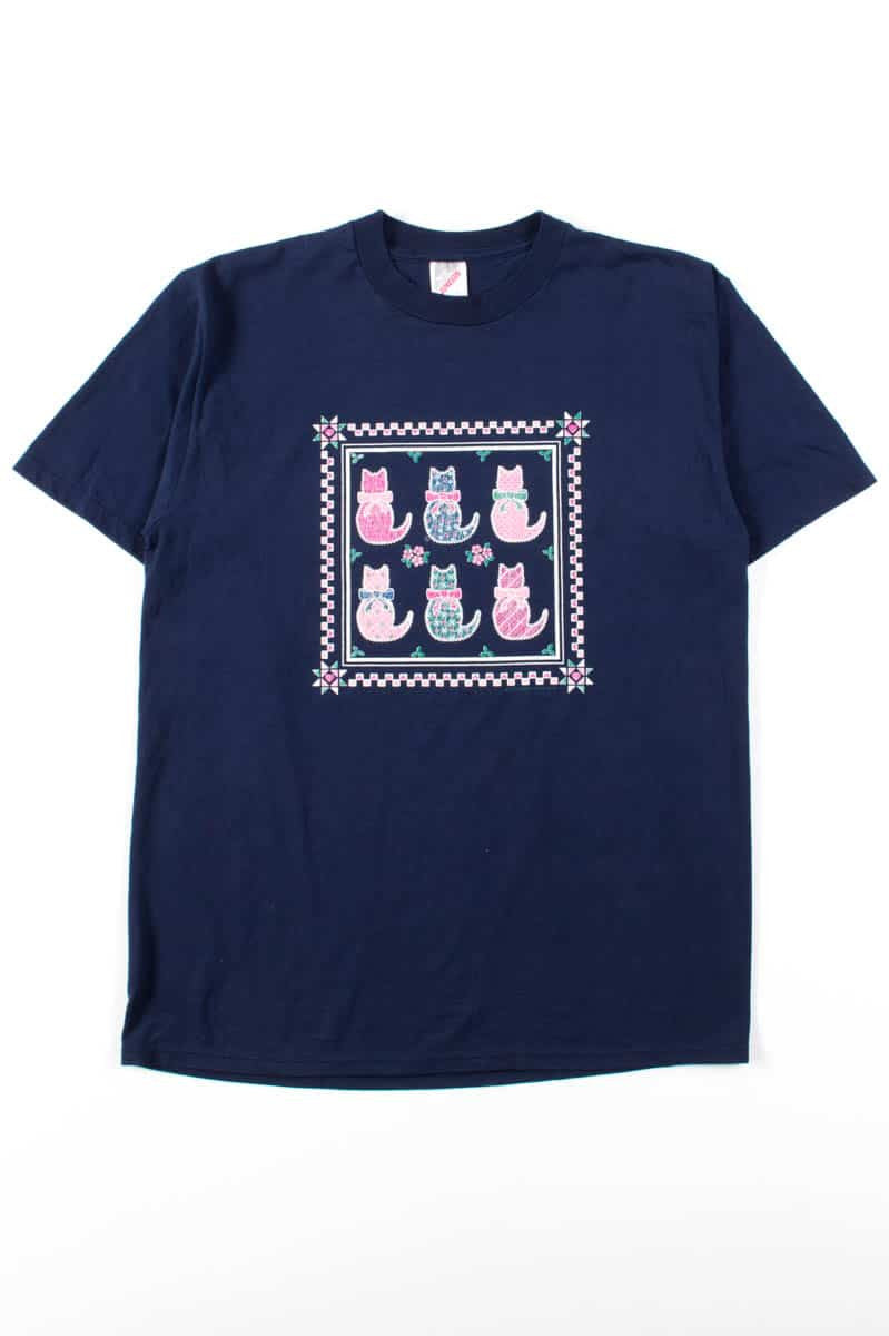 Cats In Bows Vintage T-Shirt