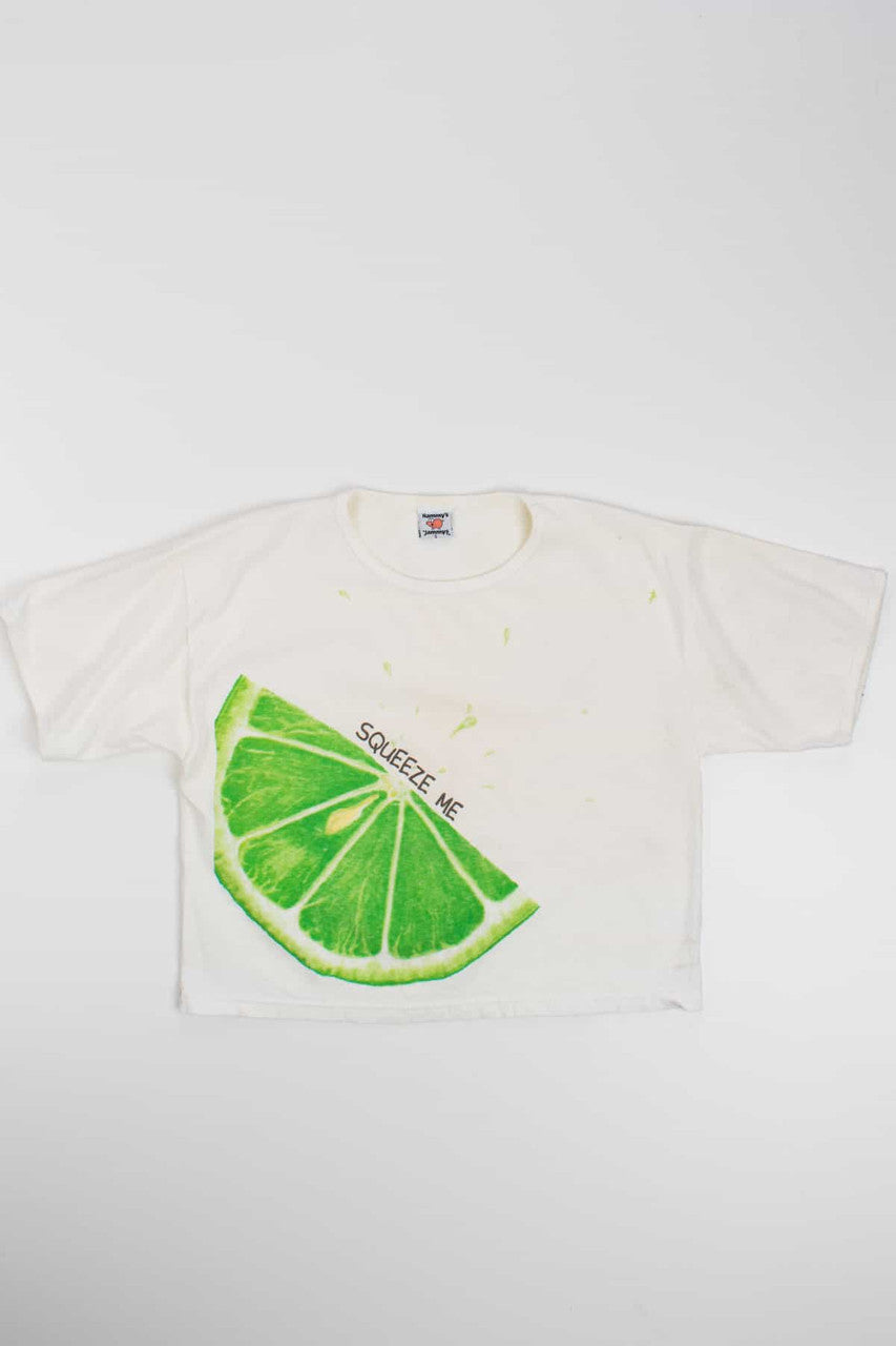Squeeze Me' Lime Cropped T-Shirt