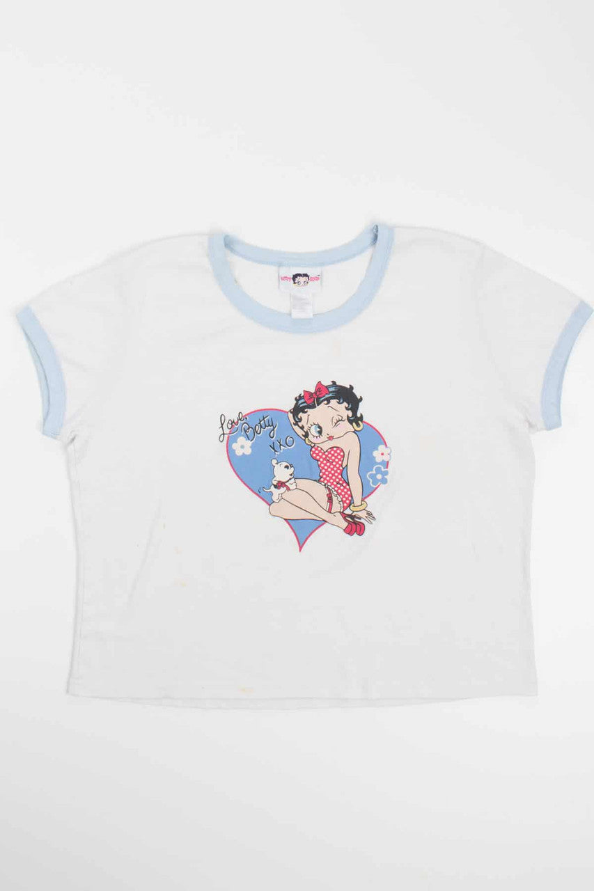 Betty Boop And Puppy Ringer T-Shirt