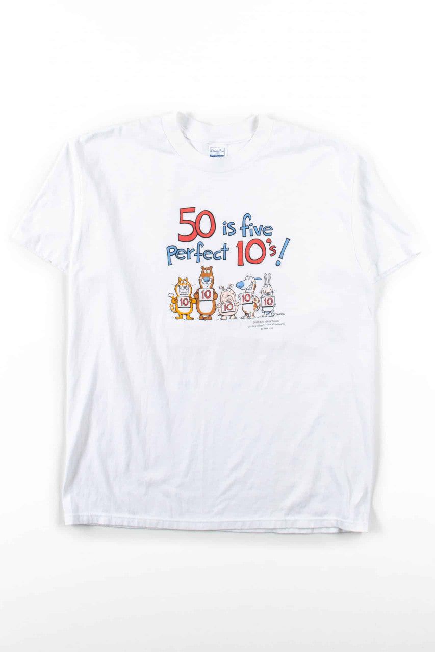 50 Is Five Perfect 10's T-Shirt (Single Stitch)