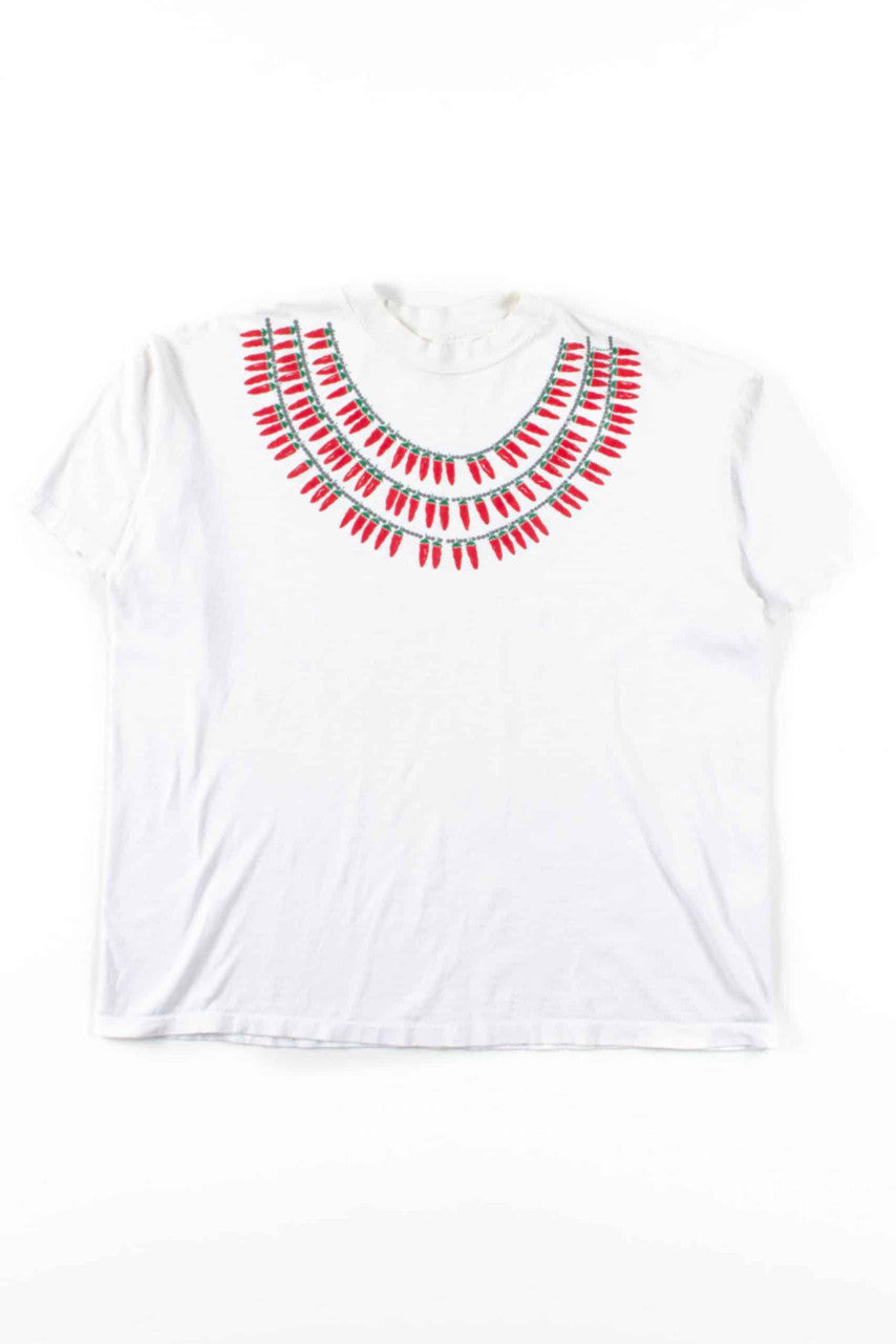 Chili Pepper Necklaces T-Shirt (Single Stitch)