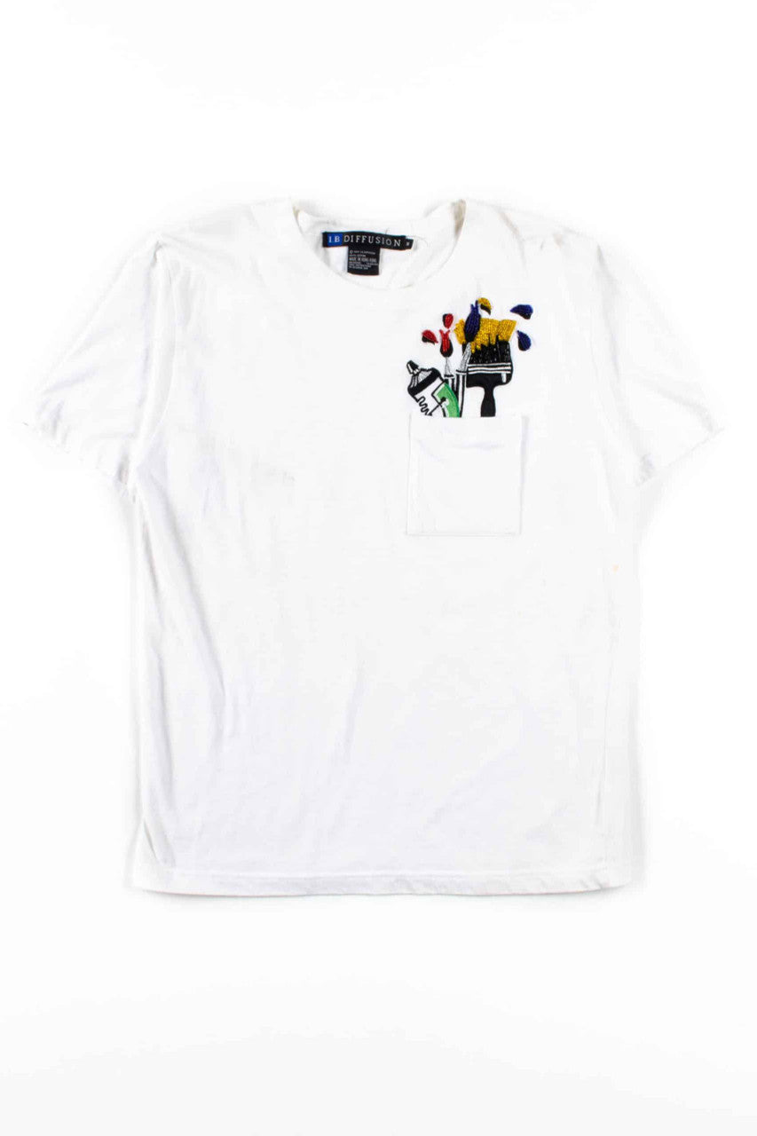 Beaded Paintbrushes Pocket T-Shirt